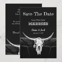 Western Rustic Schwarz-Weiß Save The Date