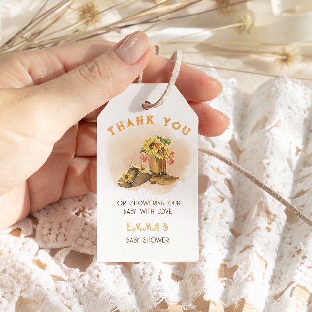 Western Rustikale Boho Geschlechtsneutrale Babydus Geschenkanhänger (Von Creator hochgeladen)