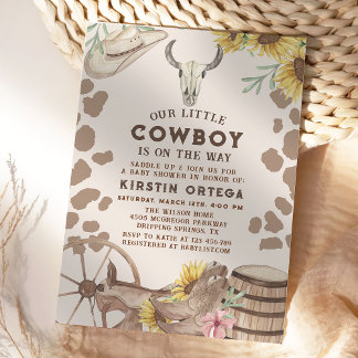 Western Rustikale Cowboy-Babydusche Einladung