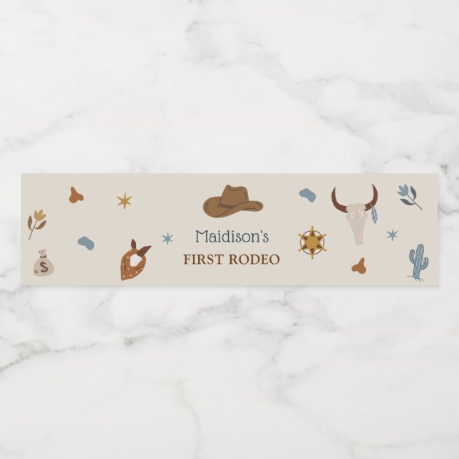 Western Rustikale Geburtstagsparty Wasserflasche (Einzelnes Label)