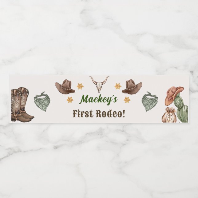 Western Rustikale Geburtstagsparty Wasserflasche (Einzelnes Label)