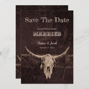 Western Rustikale Hochzeit Save the Date Vintag