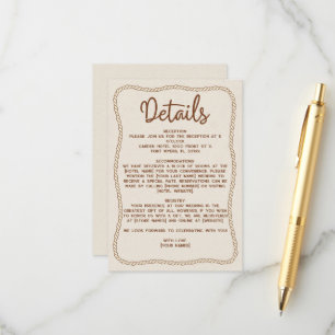 Western Rustikale Lässige Beige Braun Hochzeit Det Begleitkarte