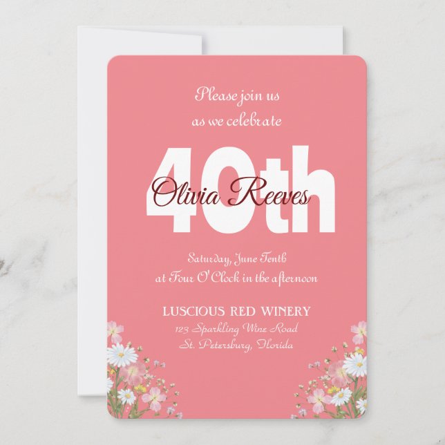 Western Rustikale Wildblumen Personalisiert Geburt Einladung (Vorderseite)