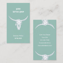 Western Rustikaler Aquamariner Tattoo Shop Bull Sk