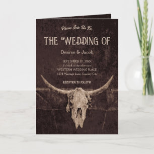 Western Rustikaler Brauner Bulldogge Einladung