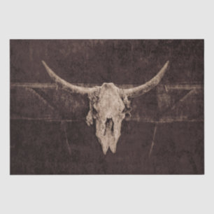 Western Rustikaler Bull Skull Braun Beige Altes La Seidenpapier