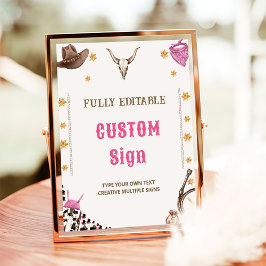 Western Rustikaler Cowboy Geburtstagsparty Poster