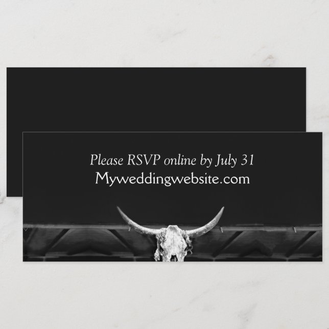 Western Rustikales Land Schwarz-Weiß-Bullen-Schäde (Vorne/Hinten)