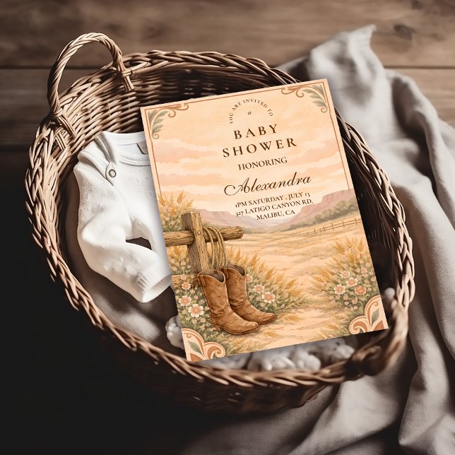 Western Saddle Desert Baby Shower Einladung (Von Creator hochgeladen)