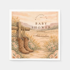 Western Saddle Desert Baby Shower Serviette