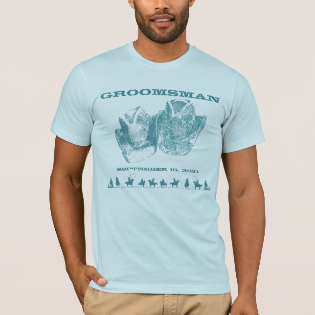 Western Saddle Trauzeuge Hochzeitsfeier T - Shirt (Vorderseite)