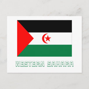 Western Sahara-Flagge mit Namen Postkarte