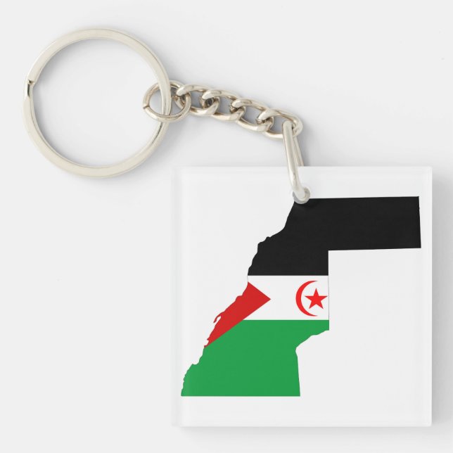 Western sahara Flaggen-Symbol Schlüsselanhänger (Vorderseite)