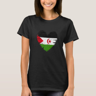 Western Sahara Heart Polisario Flag Saharaoui Prid T-Shirt