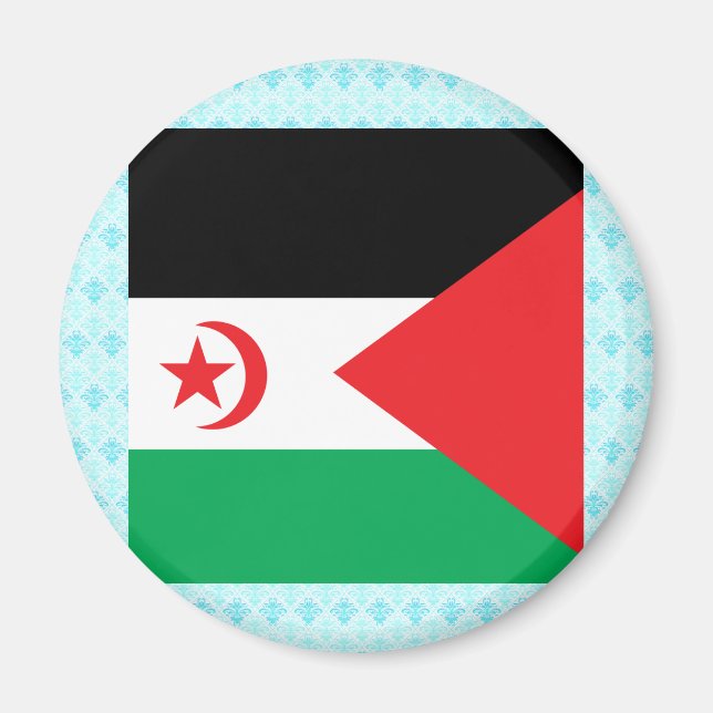 Western Sahara Hochwertige Flagge Magnet (Vorne)