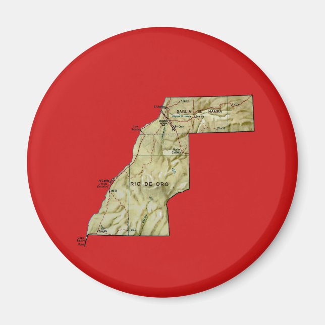 Western Sahara Map Magnet (Vorne)