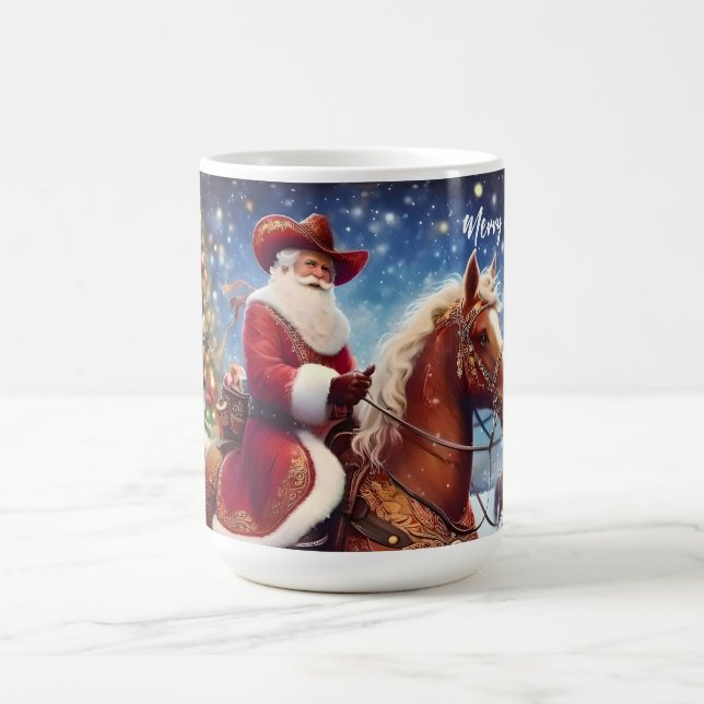 Western Santa Claus Reiten Kaffeetasse (Mittel)
