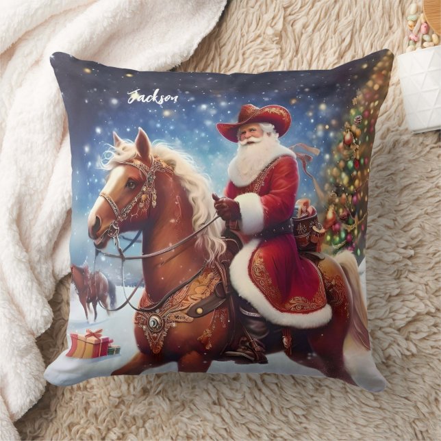 Western Santa Claus Reiten Kissen (Decke)