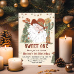 Western Santa Cookies Sweet One Christmas Geburtst Einladung<br><div class="desc">Western Santa Cookies Sweet Ein Weihnachtsfest zum Geburtstag Einladung</div>