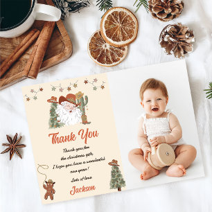 Western Santa Weihnachtsfeier Danke Karte Foto