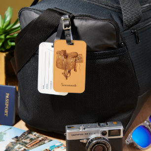 Western, Sattel, Cowgirl, Reiten Gepäckanhänger
