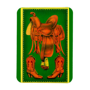 Western-Sattel und Cowboystiefel Magnet