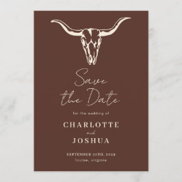 Western Save the Date | Rustic Boho Cow Skull