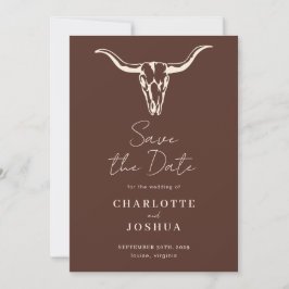 Western Save the Date | Rustic Boho Cow Skull