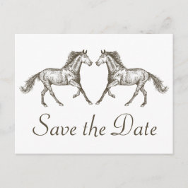 Western Save the Date Verlobung Hochzeitspferd Postkarte