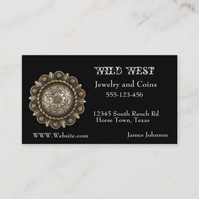 Western-Schmuck Concho Druck Visitenkarte (Vorderseite)