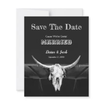 Western Schwarz und Weiß Save the Date