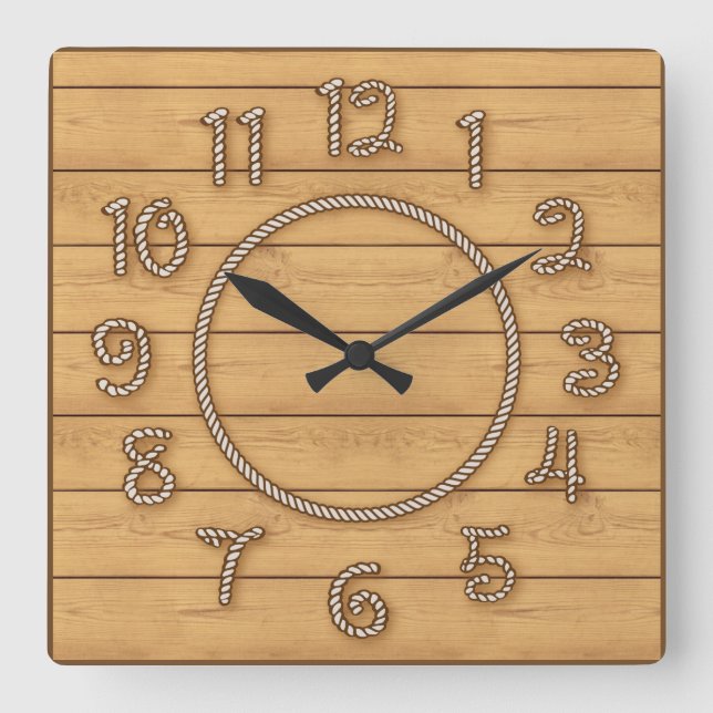 Western-Seil-Zeit Quadratische Wanduhr (Vorderseite)