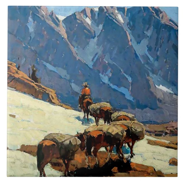 Western "Sierra Pass" von Edgar Payne Fliese (Vorderseite)