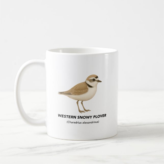 Western Snowy Plover - Vögel in Kalifornien Kaffeetasse (Links)