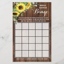 Western Sonnenblumen Grüne Dusche Bingo Spielkarte Flyer