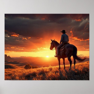Western Sonnenuntergang (11 x 14) Poster