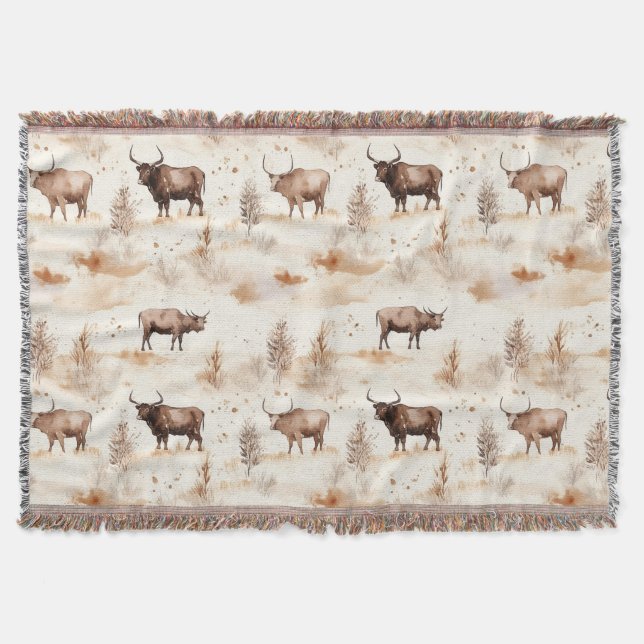 Western Southwest Animal Highland Cow Decke (Vorderseite)