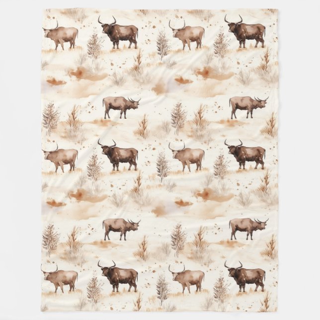Western Southwest Animal Highland Cow Fleecedecke (Vorderseite)
