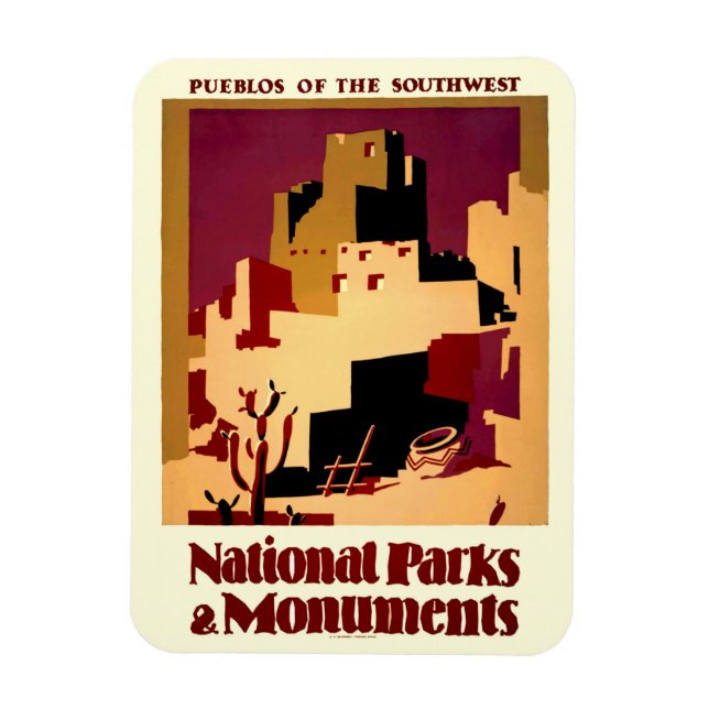 Western Southwest Pueblo WPA National Magnet (Vertikal)