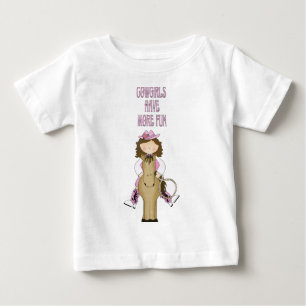 Western Spaß! Cowgirl/Pferd 2T - 4T LS T - Shirt