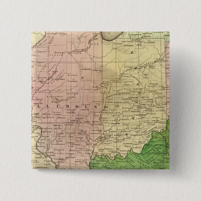 Western Staaten Olney Karte Button (Vorderseite)
