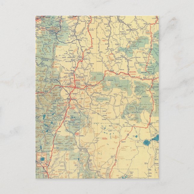 Western Staaten Roadmap Postkarte (Vorderseite)
