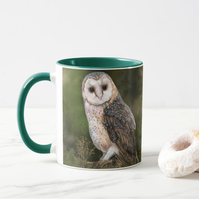 Western Stall Owl Tasse Malerei (Mit Donut)