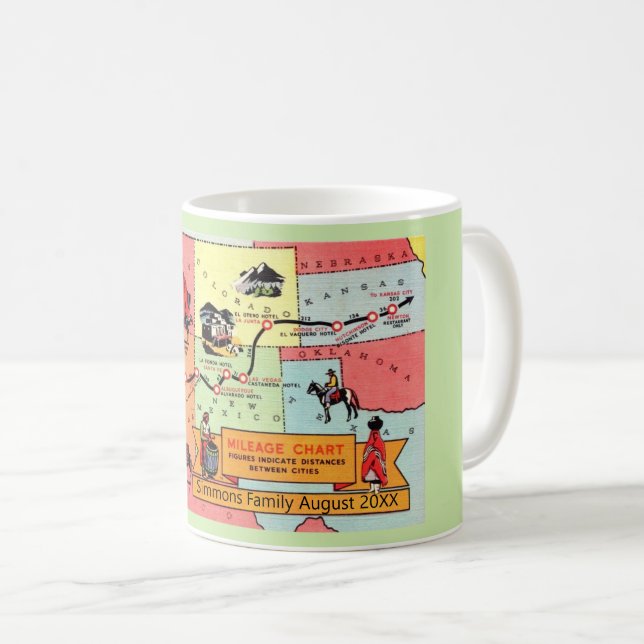 Western States Map Custom Mug Kaffeetasse (VorderseiteRechts)