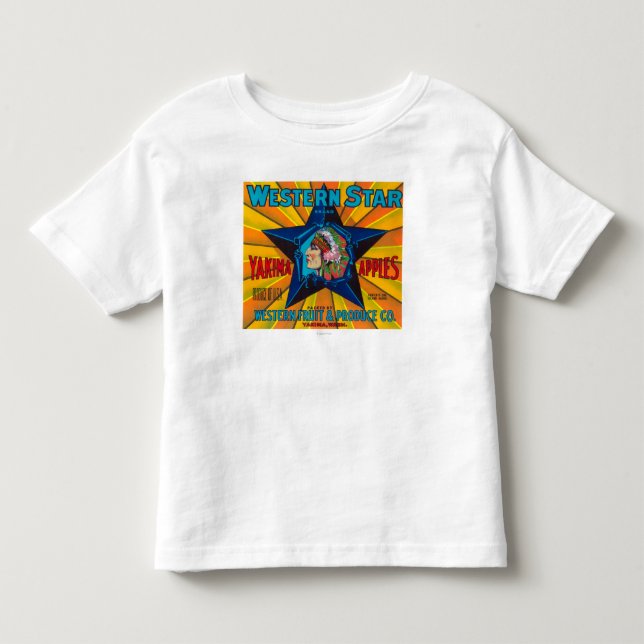Western-Stern-Apple-Aufkleber - Yakima, WA Kleinkind T-shirt (Vorderseite)