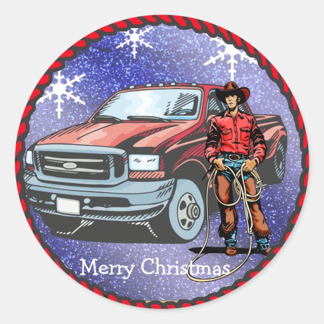 Western Sticker Cowboy Weihnachten (Vorderseite)