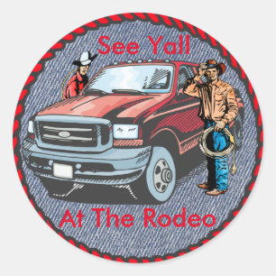 Western Sticker Rodeo Cowboys bei Denim Print