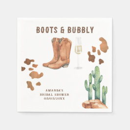 Western Stiefel & Bubbly Brautparty Serviette
