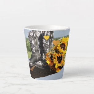 Western-Stiefel Sonnenblumen rustikale Hochzeit Milchtasse